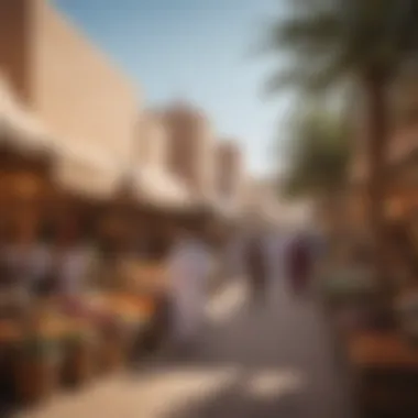 Cultural Market Scene in Al Touba Al Ain Vibrant market scene illustrating cultural richness in Al Touba Al Ain