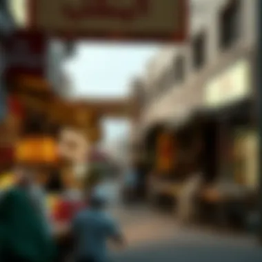 A bustling marketplace in Al Warsan 4 representing local culture and commerce