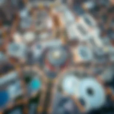 Stunning Aerial Perspective of Al Zahia City Centre Aerial view of Al Zahia City Centre showcasing its modern architecture