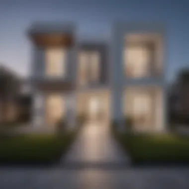 Modern Architectural Elegance of Aldar Villas Stunning facade of Aldar Villas showcasing modern architectural design