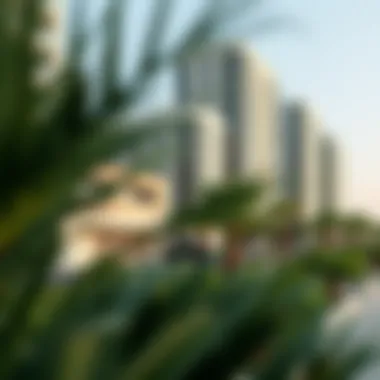 Luxury residential development on Yas Island surrounded by lush greenery.