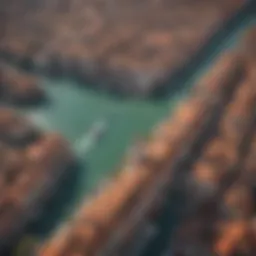 Aerial view of Venice showcasing its intricate waterways and historic architecture