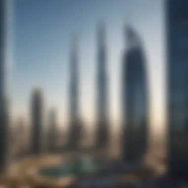 Dubai's skyline with modern skyscrapers and innovative designs