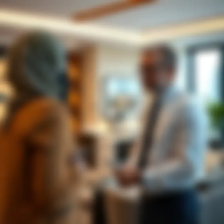 Real estate agent discussing property options with clients