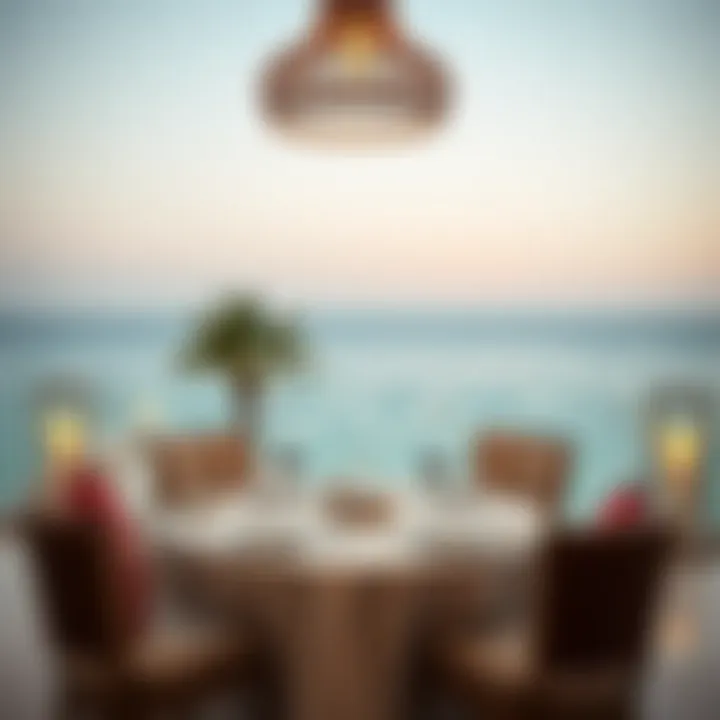 Exquisite dining setup with ocean view