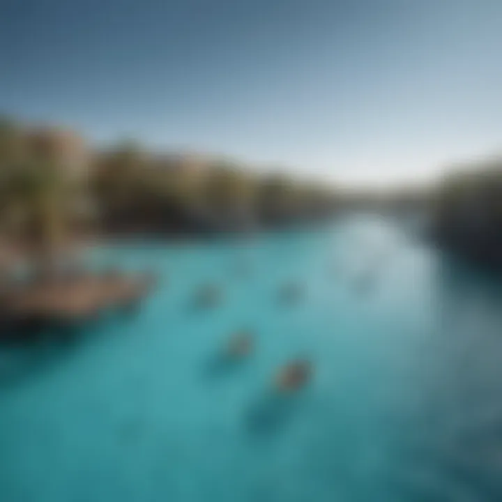 Visitors enjoying various water activities in the vibrant Blue Lagoon environment