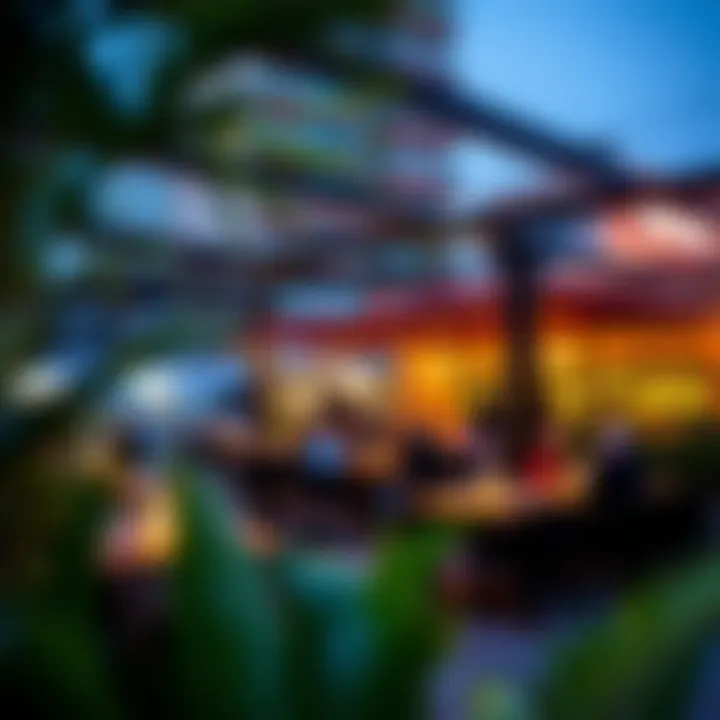 Vibrant outdoor dining scene at Box Park Dubai