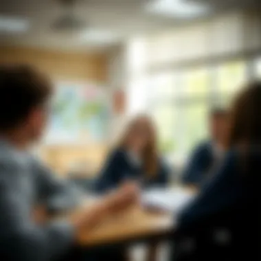 Collaborative Learning in British Classrooms Students engaged in a collaborative learning environment within a classroom