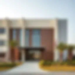 Exterior view of a British school in Dubai showcasing modern architecture