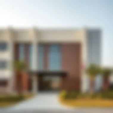 Modern Architecture of British Schools in Dubai Exterior view of a British school in Dubai showcasing modern architecture