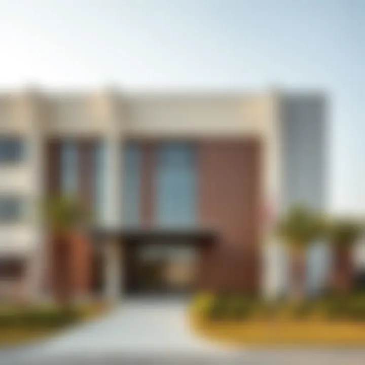 Modern Architecture of British Schools in Dubai Exterior view of a British school in Dubai showcasing modern architecture