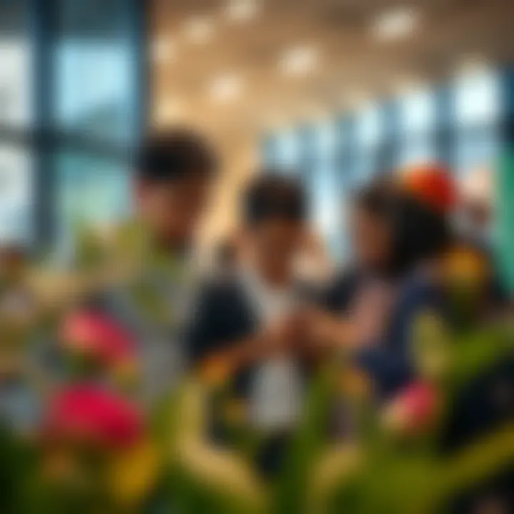 Family Engagement at Admissions Events A family exploring school options during an admissions event