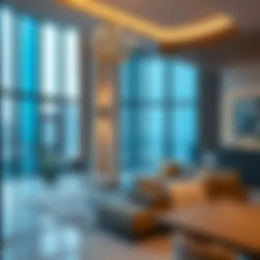 Interior design elements of برج الأمل التعاون emphasizing modern aesthetics