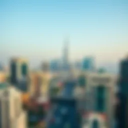 Skyline view showcasing برج الأمل التعاون amidst Dubai's architectural marvels