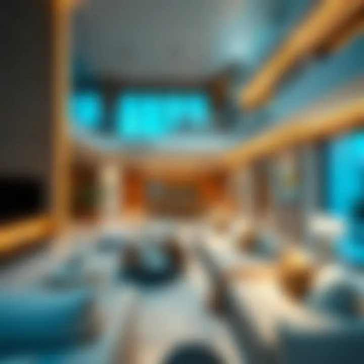 Luxurious interior design of a residence in برج المروة ٣ highlighting contemporary living spaces