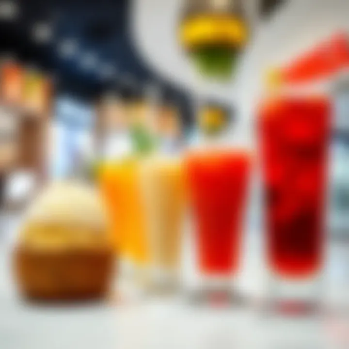 Refreshing Beverage Selections A variety of beverages served at Burjuman Mall food court