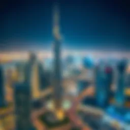 Aerial view of Dubai's business district showcasing modern skyscrapers