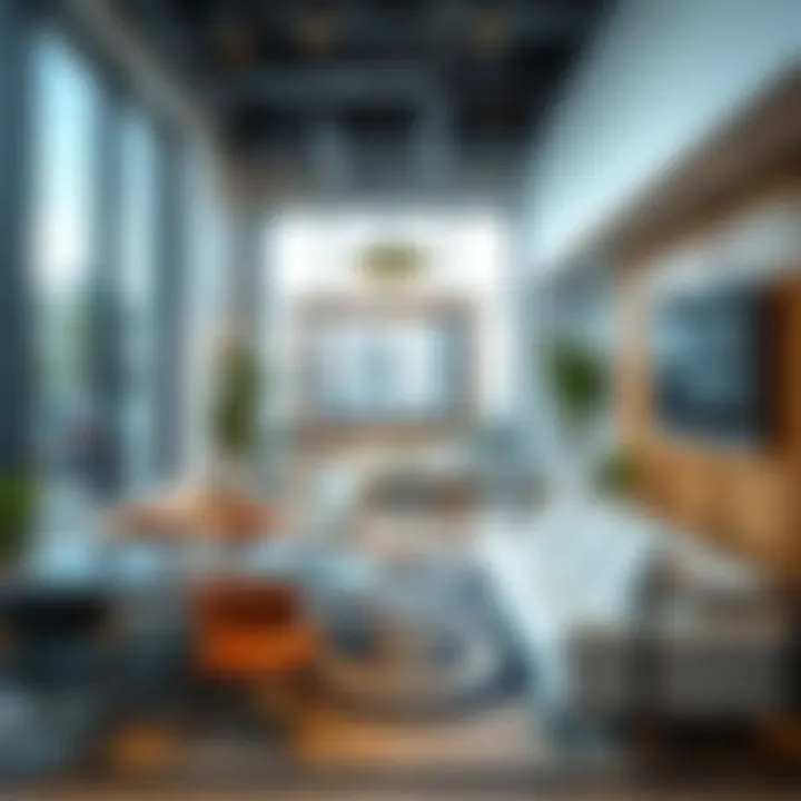 Stylish Shared Office Space in Dubai Interior of a stylish shared office space in Dubai