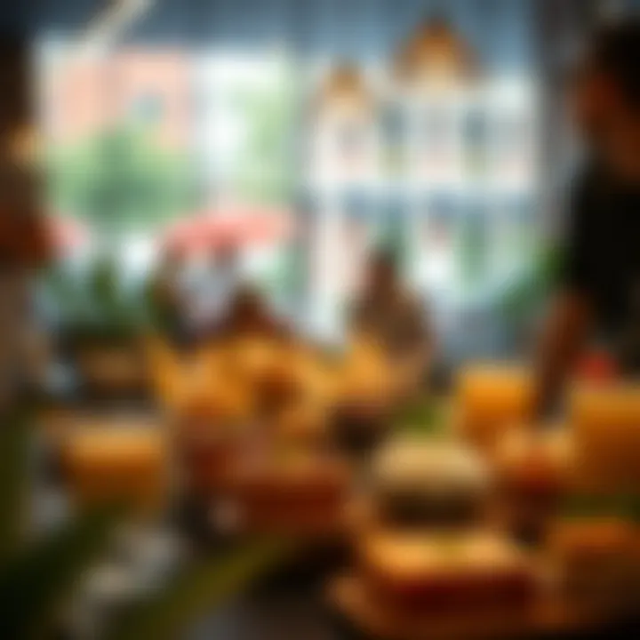 Artfully arranged food and beverage offerings at a cafe