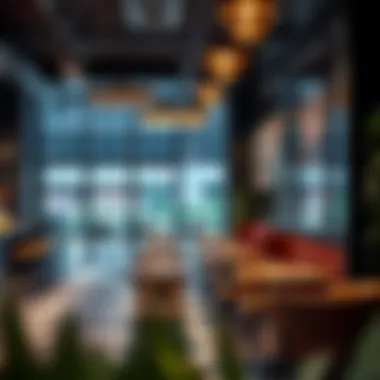 Interior design showcasing modern decor in a cafe