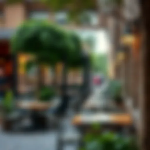 Charming outdoor seating area of a cafe in City Walk