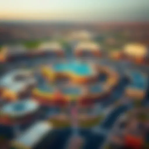 Aerial view of Carrefour Arabian Ranches showcasing the retail hub and surrounding community.