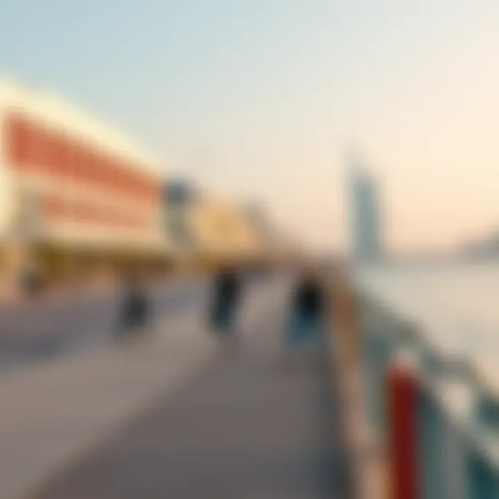 Leisure and Lifestyle at Deira Island's Promenade Waterfront promenade on Deira Island offering leisure activities