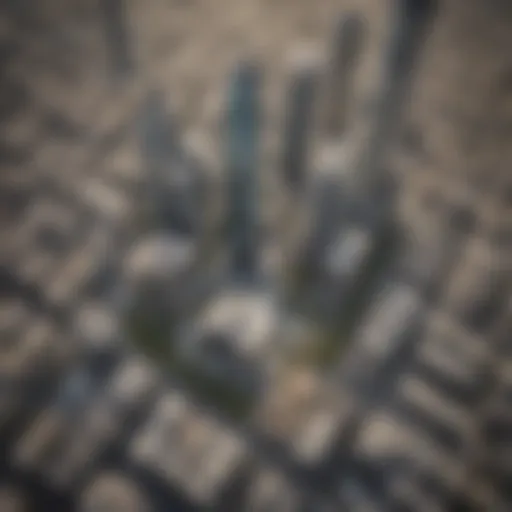 Aerial view of DIFC showcasing modern architectural designs