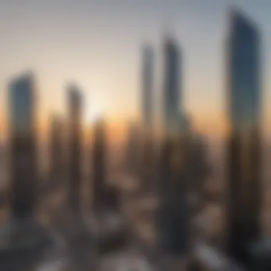 DIFC Skyline at Sunset: A Beacon of Investment DIFC skyline at sunset reflecting investment potential