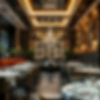Luxury and Sophistication in Dubai's Fine Dining Venues An elegant interior of a fine dining restaurant reflecting luxury and sophistication.
