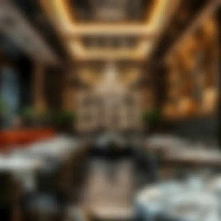 Luxury and Sophistication in Dubai's Fine Dining Venues An elegant interior of a fine dining restaurant reflecting luxury and sophistication.