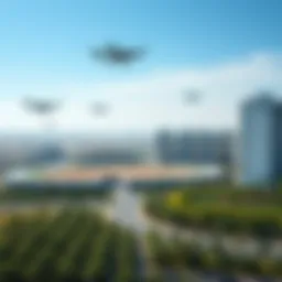 Aerial view of District 1 showcasing lush landscapes and modern architecture