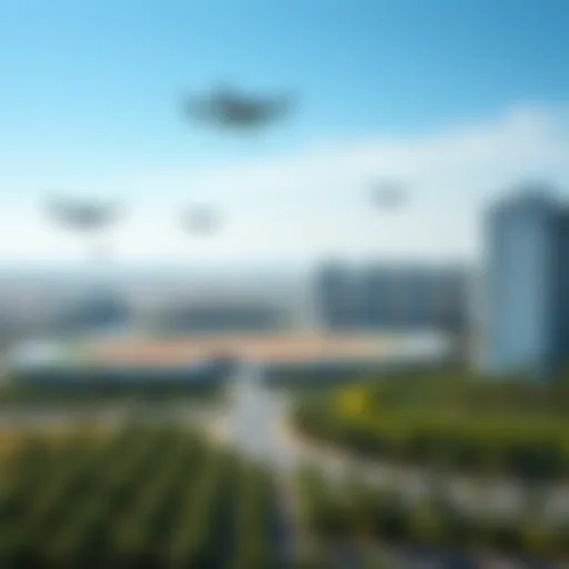 Aerial view of District 1 showcasing lush landscapes and modern architecture