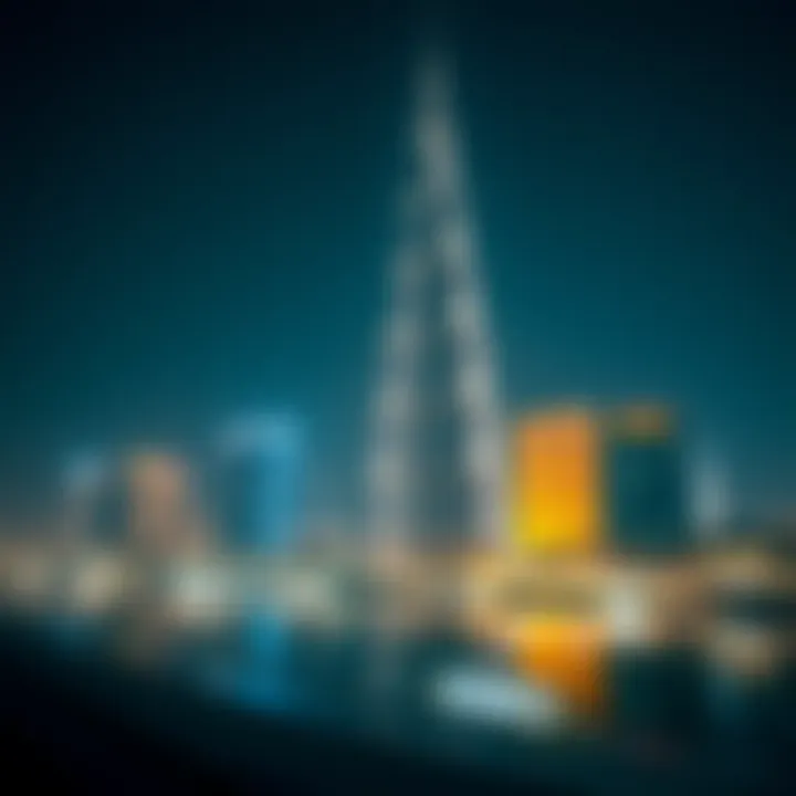 The Majestic دوار الساعه in Dubai Iconic view of Dubai's دوار الساعه