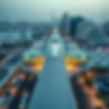 Aerial view of Dubai Creek Metro Station showcasing its modern architecture