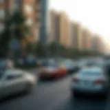 Scenic view of Dubai's urban landscape during Free Parking Day