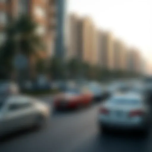 Urban Landscape: Free Parking Day in Dubai Scenic view of Dubai's urban landscape during Free Parking Day