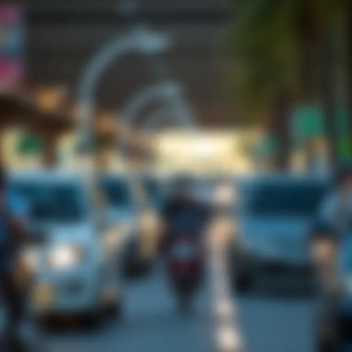 Enhanced Mobility: Commuters in Dubai Commuters enjoying improved urban mobility in Dubai