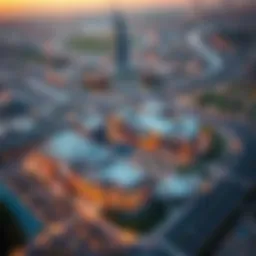 Aerial view of Dubai Health City showcasing its modern infrastructure and landscape