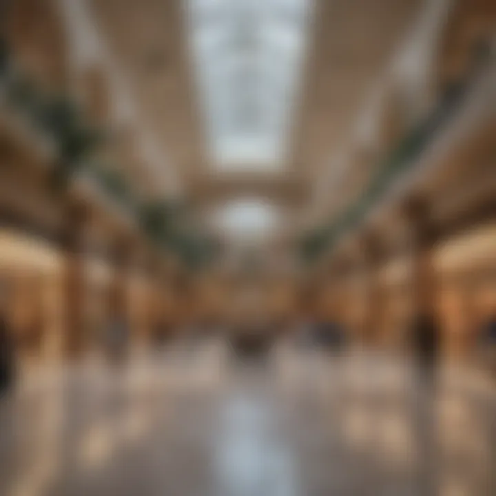 Interior of Dubai Outlet Mall filled with luxury retail shops