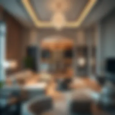 An elegant apartment interior highlighting luxurious design and amenities