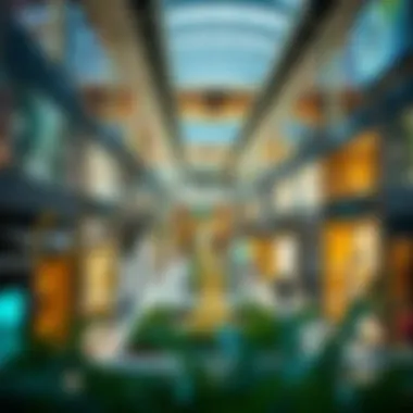 Interior shot of the diverse shopping experience within the mall