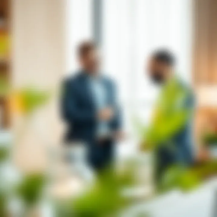 Real Estate Consultation A real estate agent discussing property options with a client