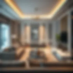 Luxurious family room interior in Dubai