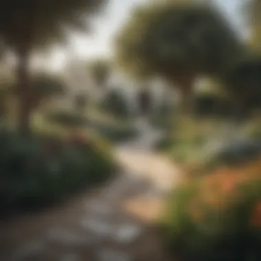 Peaceful Farmhouse Garden in Dubai Peaceful farmhouse garden showcasing local flora