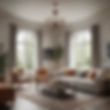 Elegant Farmhouse Living Room Elegant interior design of a farmhouse living room