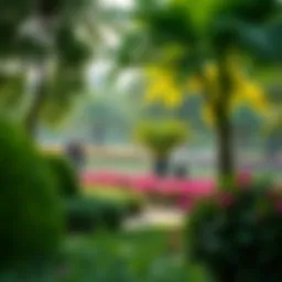 Vibrant park landscape in Dubai