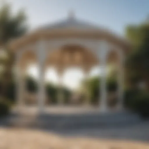 Modern gazebo design showcasing intricate architectural features