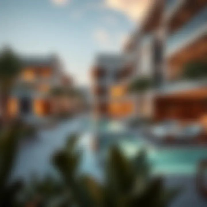 Contemporary residential buildings in حدائق ند الشبا showcasing modern living