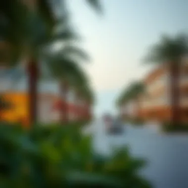 Photo depicting modern amenities and community features surrounding Hudayriat Beach.